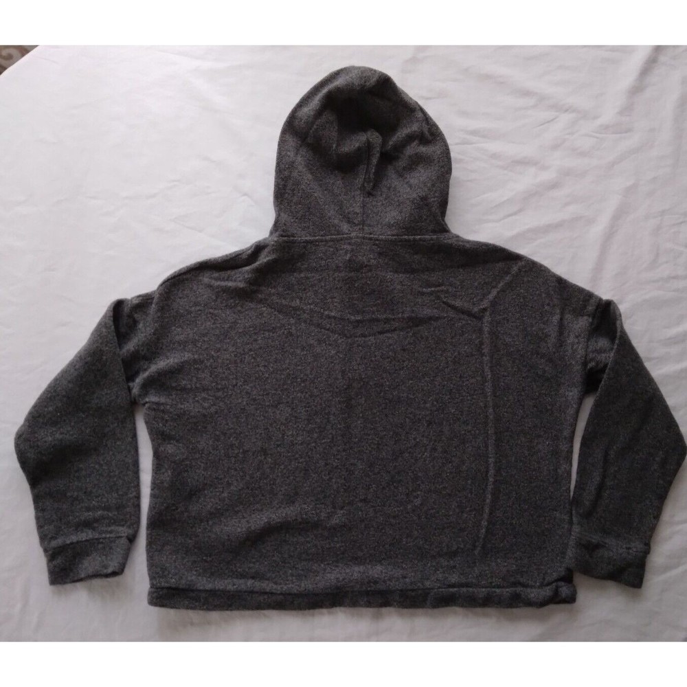 Madewell Women Size XS Oversized Hoodie Sweatshirt Cropped 3/4 Sleeve Gray - Picture 7 of 10